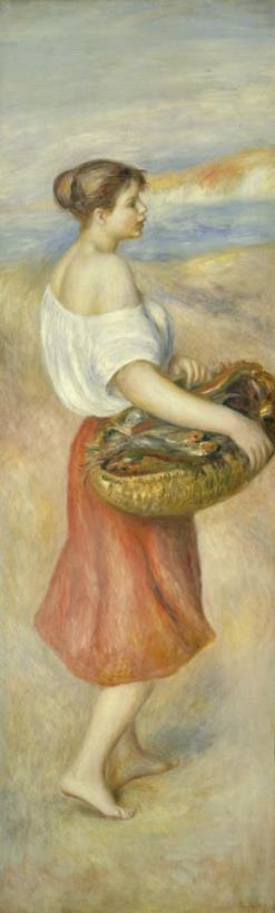 Girl with a Basket of Fish (la Marchande De Poissons) painting - Pierre Auguste Renoir Girl with a Basket of Fish (la Marchande De Poissons) Art Print