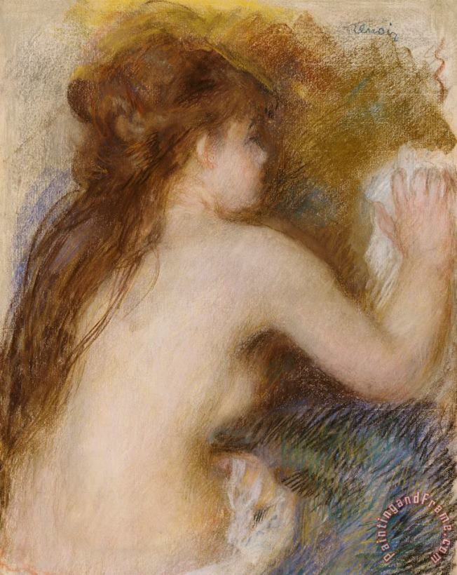 Rear view of a nude woman painting - Pierre Auguste Renoir Rear view of a nude woman Art Print