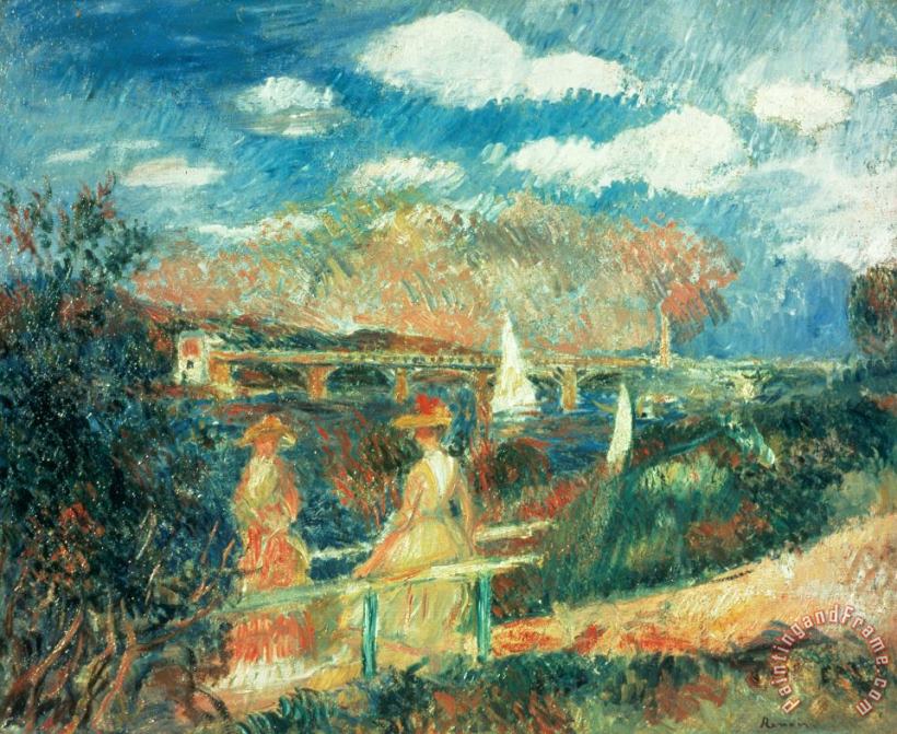The banks of the Seine at Argenteuil painting - Pierre Auguste Renoir The banks of the Seine at Argenteuil Art Print