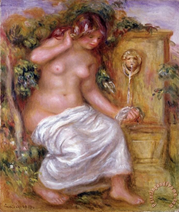 Pierre Auguste Renoir The Bather at The Fountain Art Painting