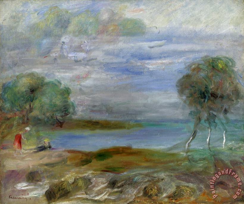 Two People at The Water's Edge painting - Pierre Auguste Renoir Two People at The Water's Edge Art Print