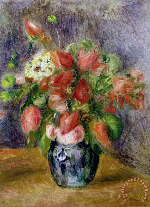 Pierre Auguste Renoir Vase of Flowers Art Painting