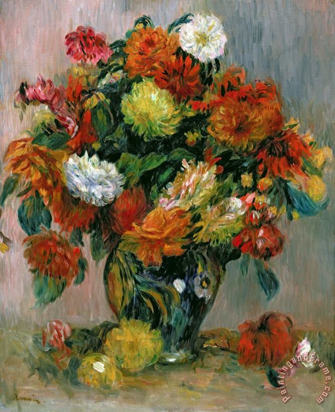Pierre Auguste Renoir Vase of Flowers Art Painting