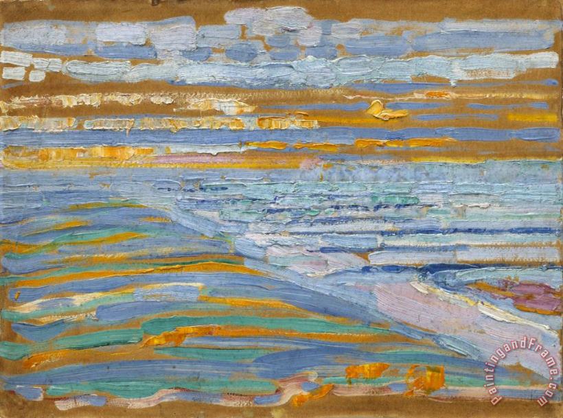 Piet Mondrian View From The Dunes with Beach And Piers, Domburg Art Painting