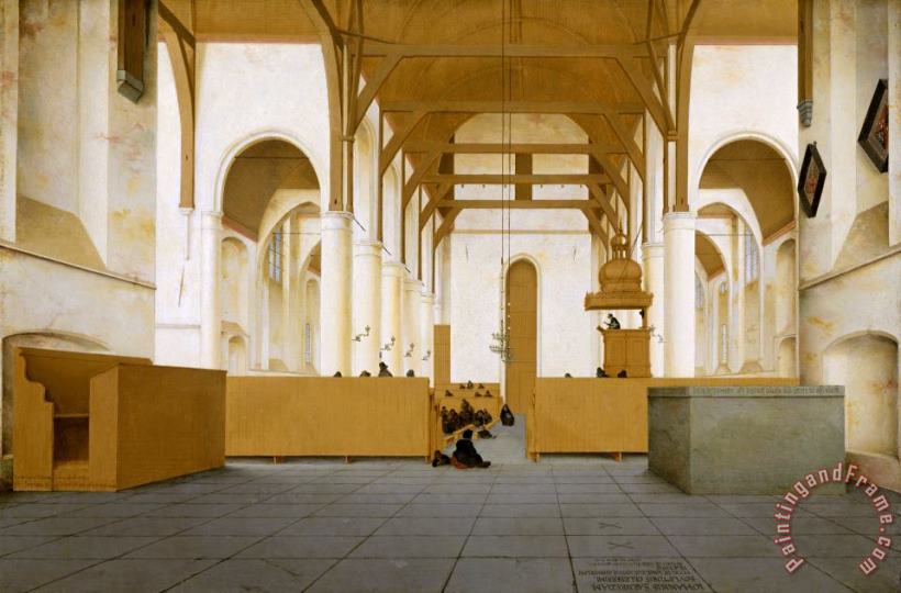 Pieter Jansz Saenredam Interior of The St Odulphuskerk in Assendelft, Seen From The Choir to The West Art Painting