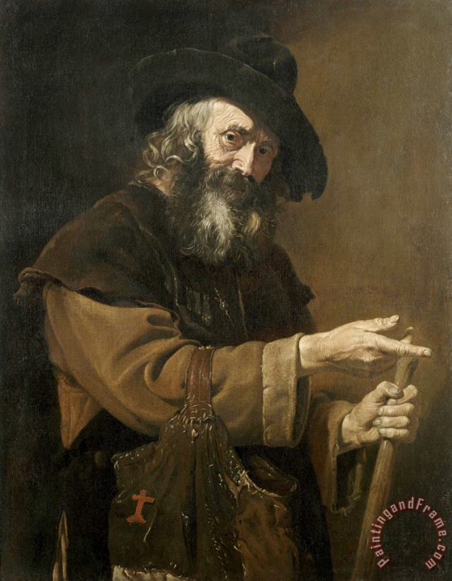 Pietro Bellotti Old Pilgrim Art Painting