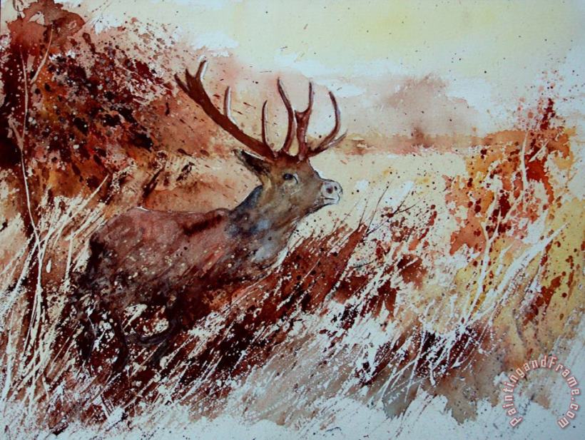 A Stag painting - Pol Ledent A Stag Art Print