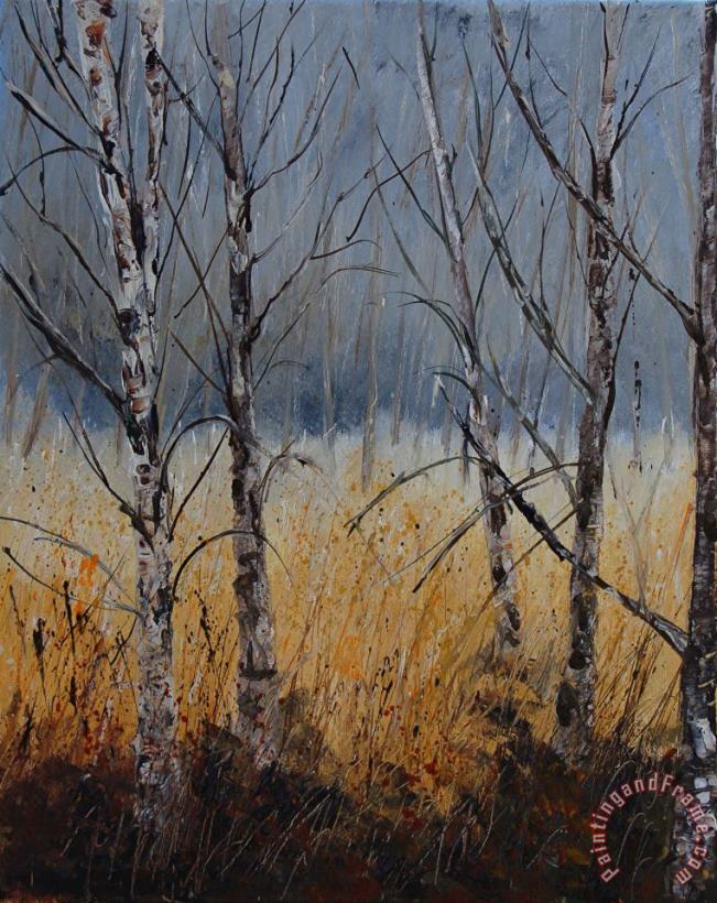 Birch trees painting - Pol Ledent Birch trees Art Print