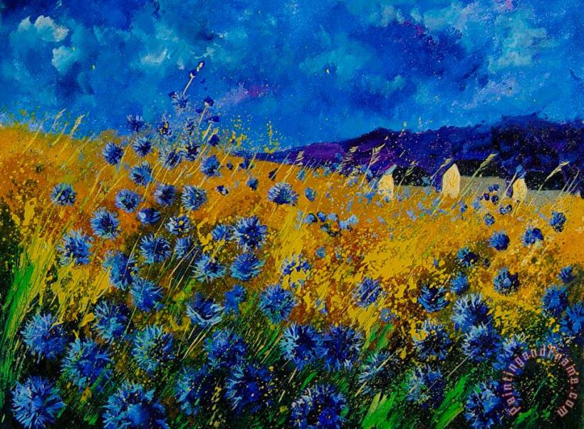 Pol Ledent Blue cornflowers Art Painting