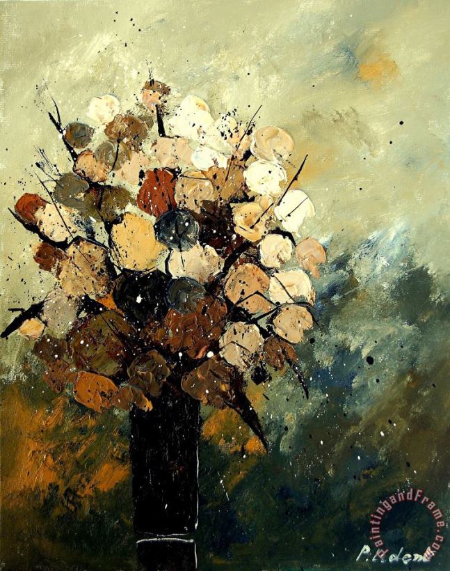 Bunch of flowers 450140 painting - Pol Ledent Bunch of flowers 450140 Art Print