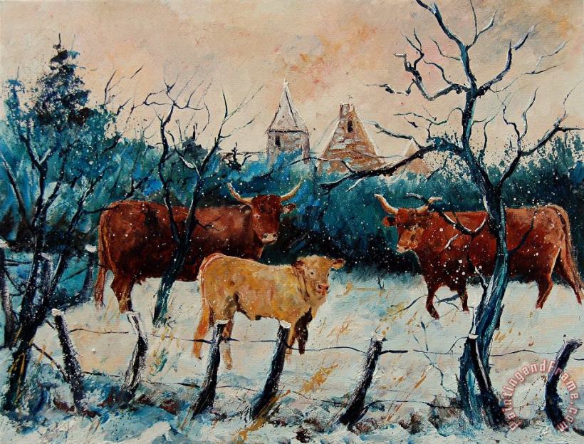 Cows painting - Pol Ledent Cows Art Print