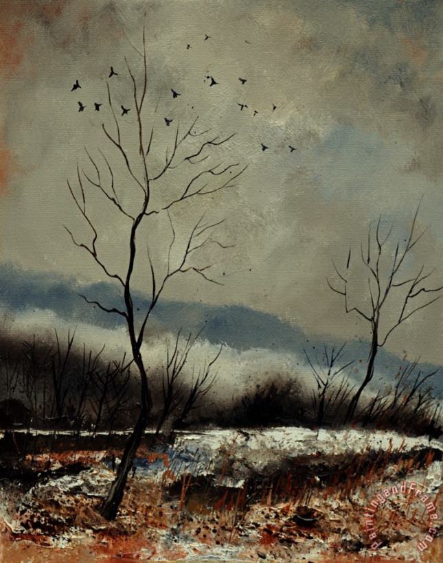 Pol Ledent First snow in Harroy Art Painting