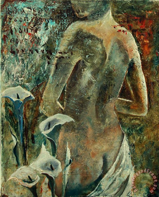 Pol Ledent Nude and arums Art Painting