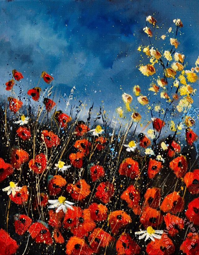 Red Poppies451140 painting - Pol Ledent Red Poppies451140 Art Print