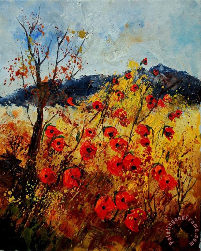 Pol Ledent Red Poppies In Provence Art Painting
