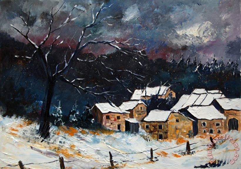 Snow 57 painting - Pol Ledent Snow 57 Art Print