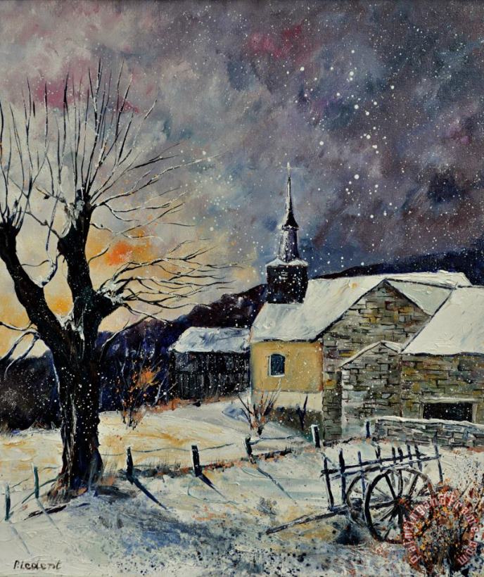 Snow In Laforet painting - Pol Ledent Snow In Laforet Art Print