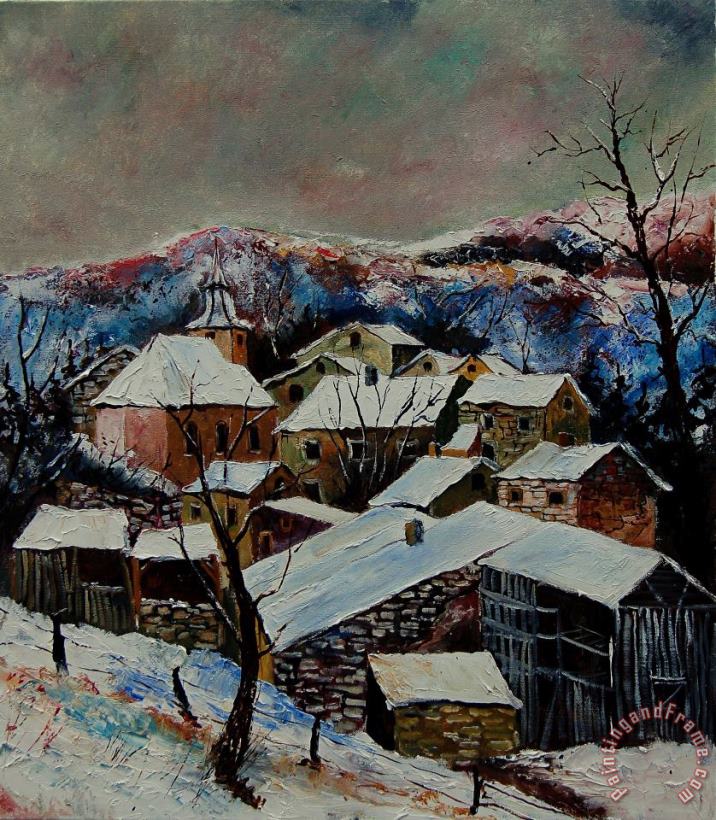 Snow in Laforet 78 painting - Pol Ledent Snow in Laforet 78 Art Print