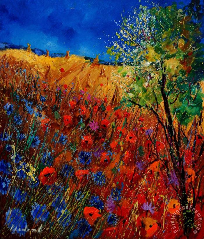 Pol Ledent Summer landscape with poppies Art Print