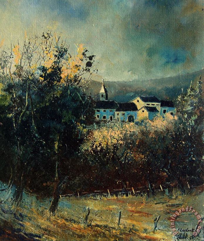 Village painting - Pol Ledent Village Art Print