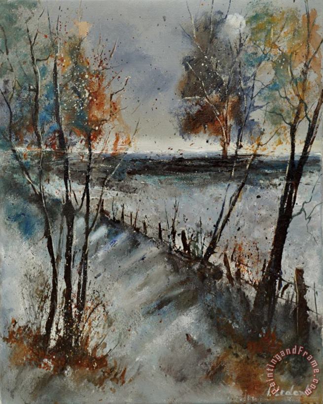 Winter 450101 painting - Pol Ledent Winter 450101 Art Print