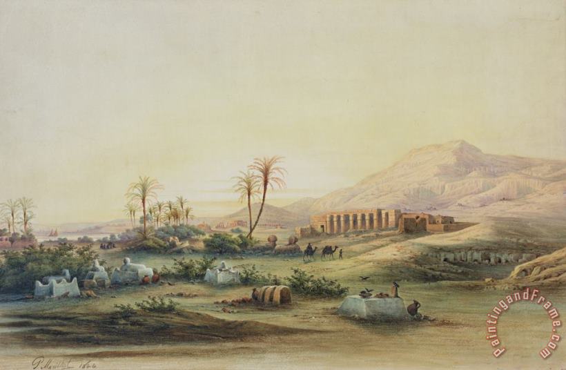 Prosper Georges Antoine Marilhat Valley of the Nile with the Ruins of the Temple of Seti I Art Print
