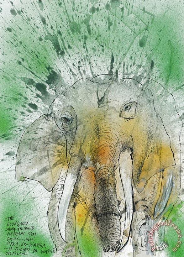 Ralph Steadman African Asian Elephant, 2017 Art Painting