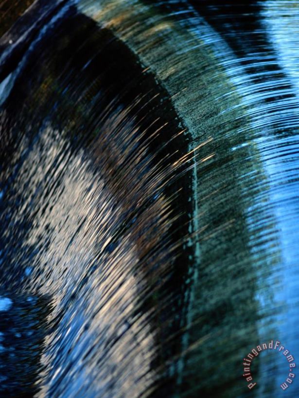 Raymond Gehman Close View of a Sheet of Water Pouring Over a Dam Art Print