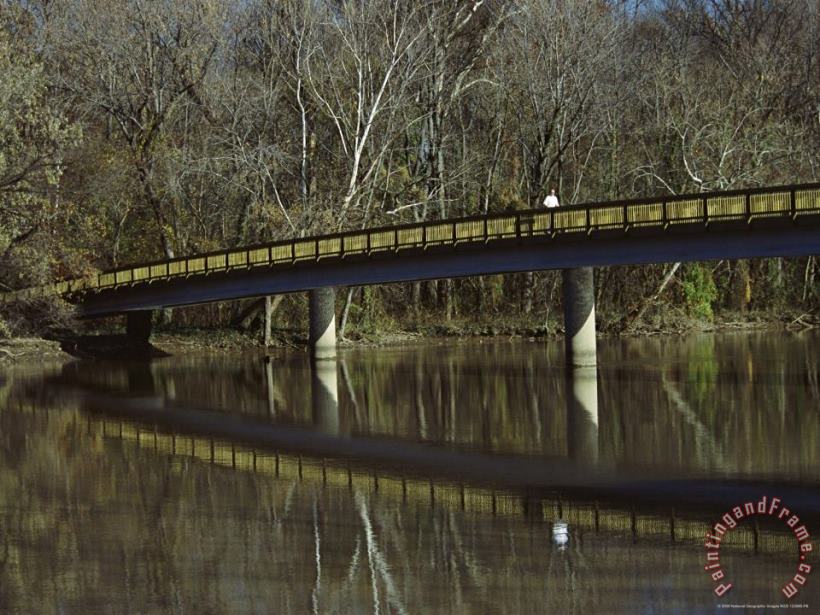 Raymond Gehman Footbridge Over Potomac Channel Between Rosslyn And Roosevelt Island Art Painting