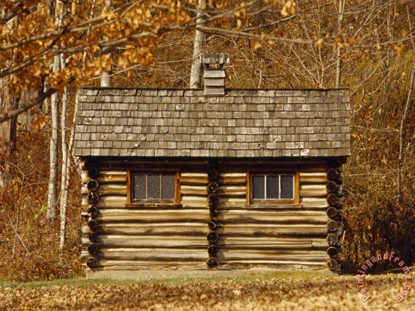 Log Cabin in The Jefferson National Forest Central Appalachia painting - Raymond Gehman Log Cabin in The Jefferson National Forest Central Appalachia Art Print