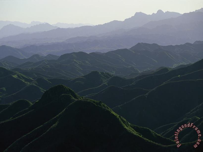 Panoramic View of Mountains Near The Beijing Hebei Border painting - Raymond Gehman Panoramic View of Mountains Near The Beijing Hebei Border Art Print