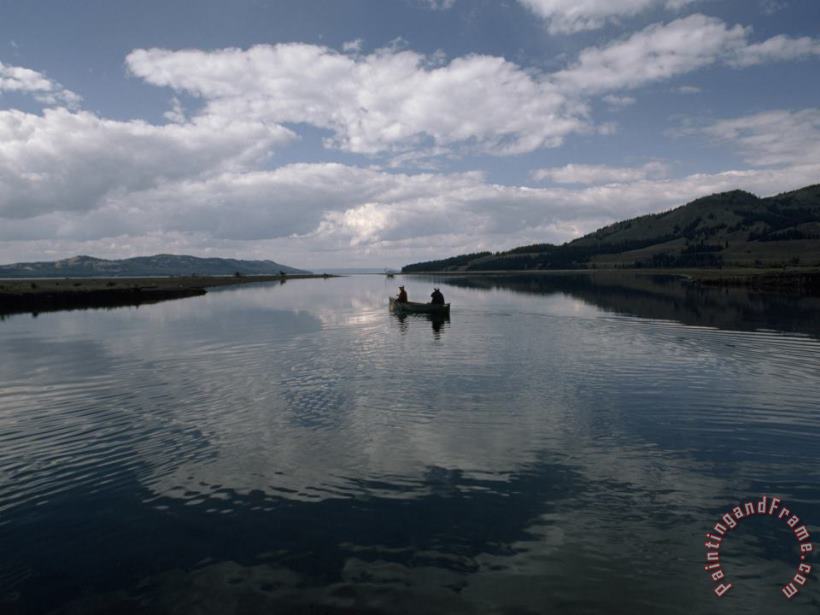Raymond Gehman Serene Waters of The Southeast Arm of Yellowstone Lake Invite Quiet Canoeing Art Painting