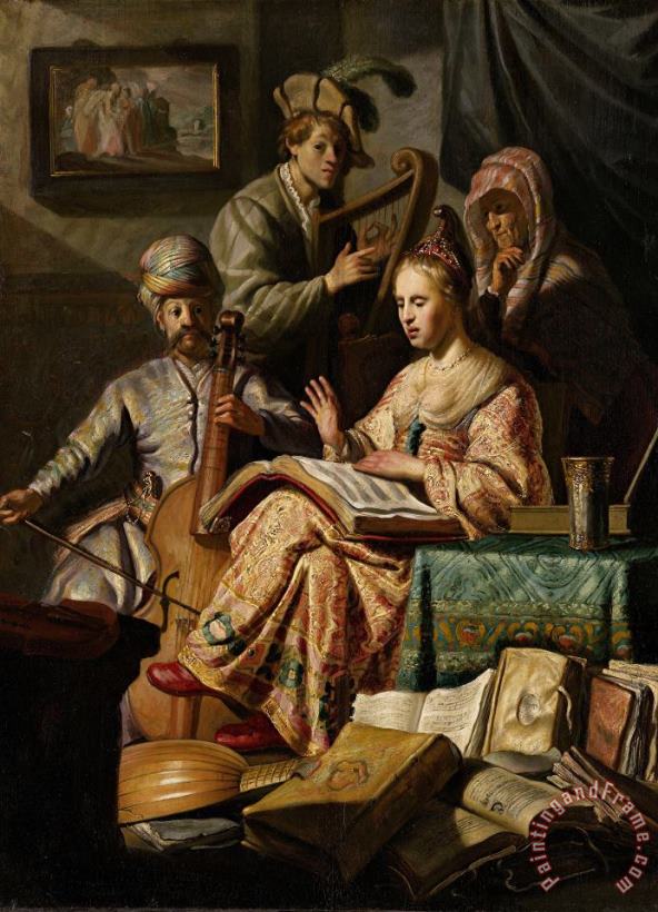 Rembrandt Musical Allegory Art Painting