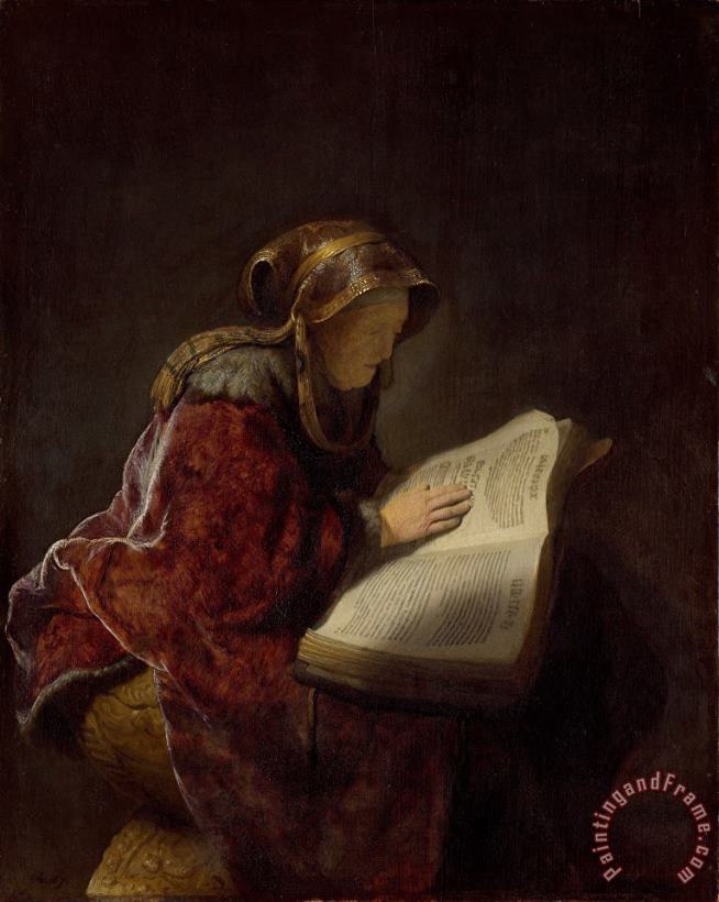 The Prophetess Anna (known As 'rembrandt's Mother') painting - Rembrandt The Prophetess Anna (known As 'rembrandt's Mother') Art Print