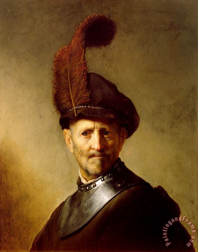 Rembrandt Harmensz van Rijn An Old Man in Military Costume Art Painting