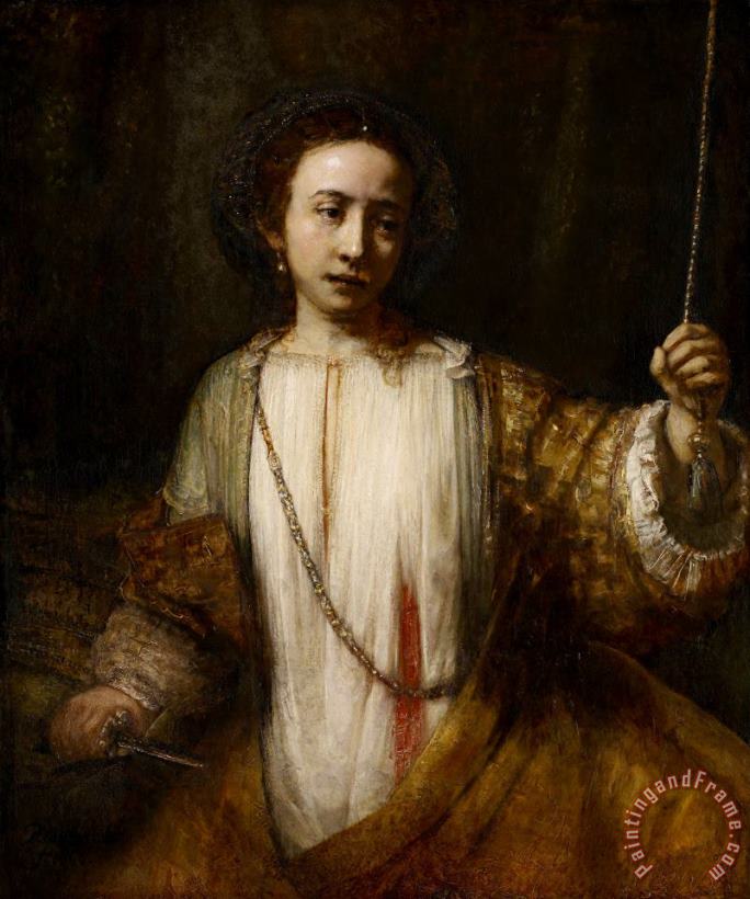 Lucretia painting - Rembrandt Harmensz van Rijn Lucretia Art Print