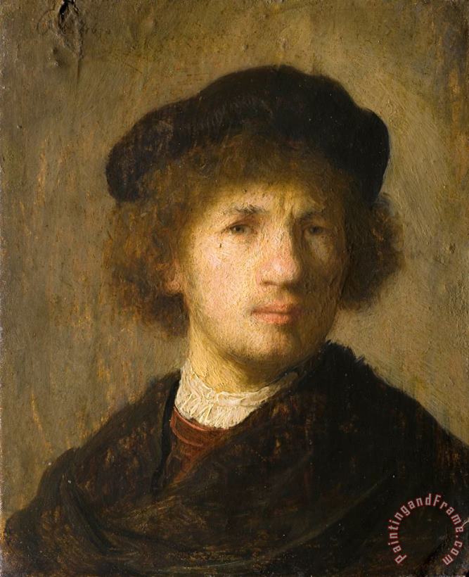 Selfportrait painting - Rembrandt Harmensz van Rijn Selfportrait Art Print