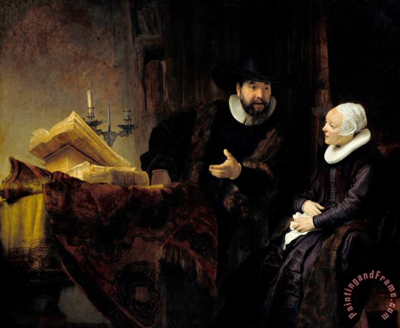 Rembrandt Harmensz van Rijn The Mennonite Preacher Anslo And His Wife Art Painting
