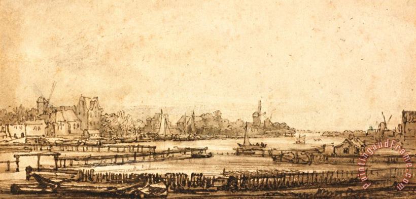 Rembrandt Harmensz van Rijn View Over The Amstel From The Rampart Art Print