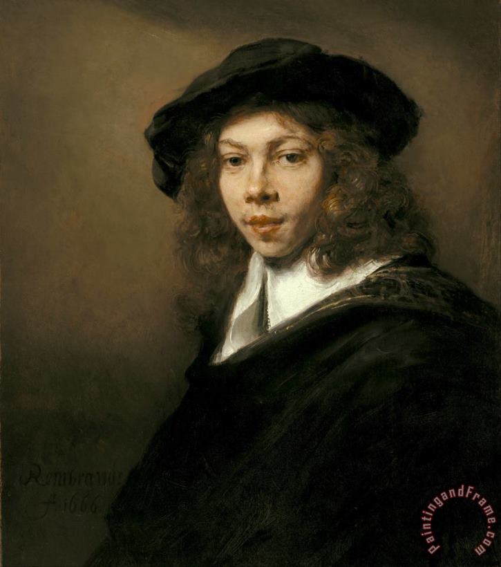 Rembrandt Harmensz van Rijn Young Man in a Black Beret Art Painting