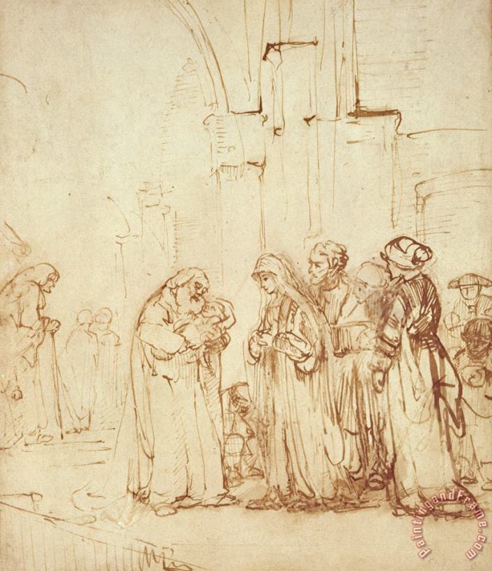 Rembrandt Harmenszoon van Rijn Simeon And Jesus In The Temple Art Print