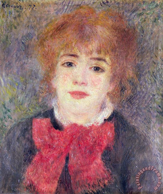 Portrait of Jeanne Samary painting - Renoir Portrait of Jeanne Samary Art Print