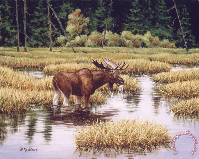 Lone Bull painting - Richard De Wolfe Lone Bull Art Print