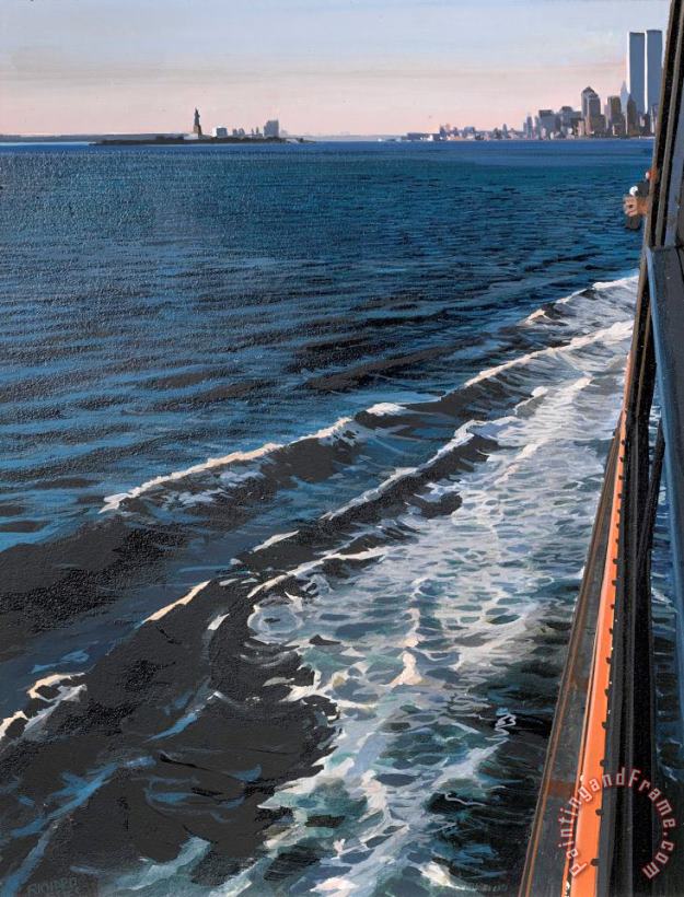 Staten Island Ferry with View of Manhattan II painting - Richard Estes Staten Island Ferry with View of Manhattan II Art Print