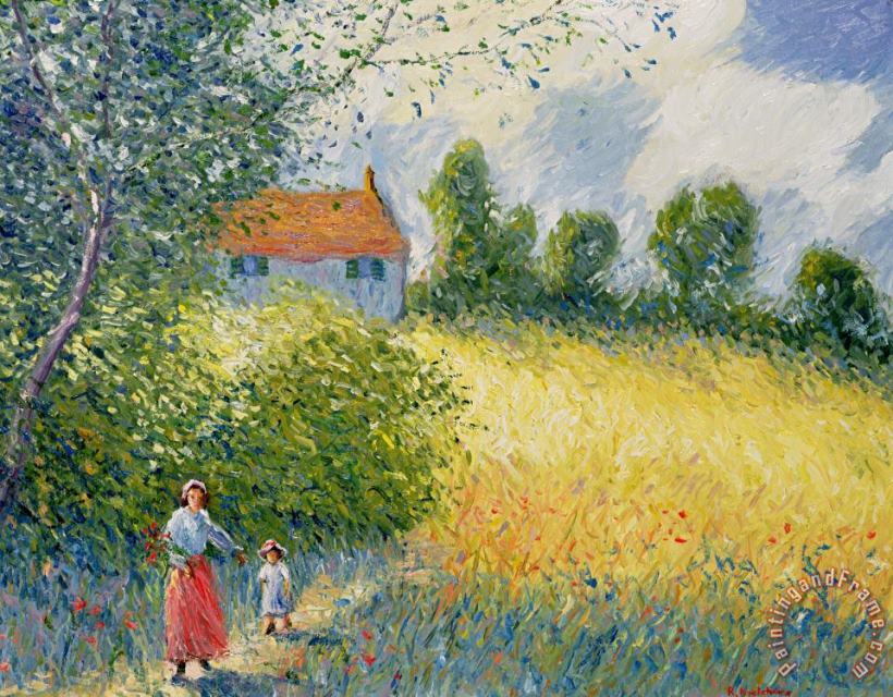 The Meadow Path painting - Richard Kretchmer The Meadow Path Art Print
