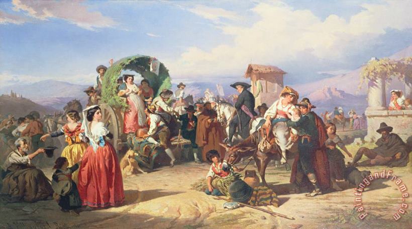 Robert Alexander Hillingford Peasants of the Campagna Art Print