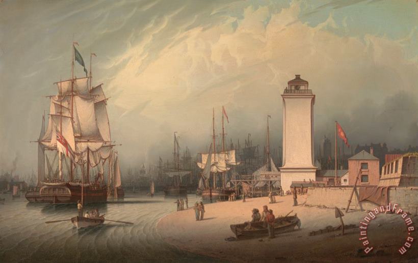 Robert Salmon The Low Lighthouse, North Shields Art Print