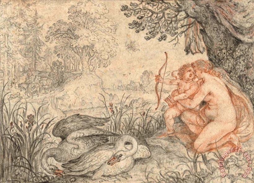 Venus Urging Cupid to Shoot His Arrow at Pluto painting - Roelant Savery Venus Urging Cupid to Shoot His Arrow at Pluto Art Print