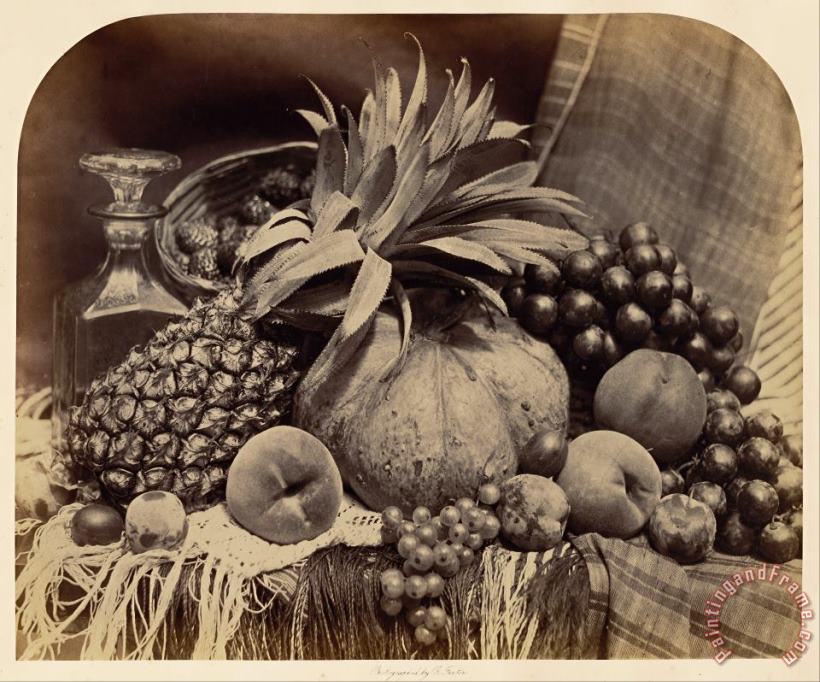 Roger Fenton  Still Life with Fruit And Decanter Art Painting