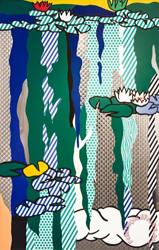 Water Lilies with Cloud, 1992 painting - Roy Lichtenstein Water Lilies with Cloud, 1992 Art Print